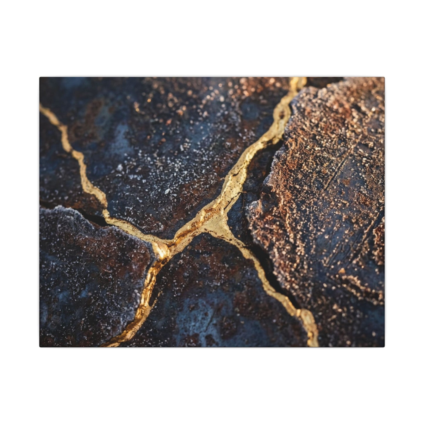 Winter Rust Patina Gold Vein Canvas Art | Resilient Decor Art Print