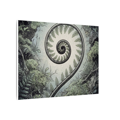Zen Fern Unfurling in Dawn | Ukiyo E Inspired Canvas Art