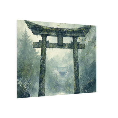 Earthy Torii Gate Canvas Art - Watercolor Japandi