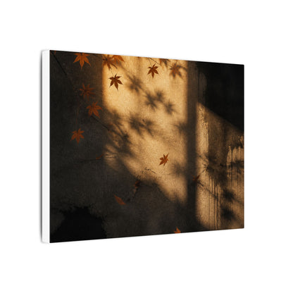 Shadow Play Canvas Art | Autumn Dark Japandi Charcoal Ink Art