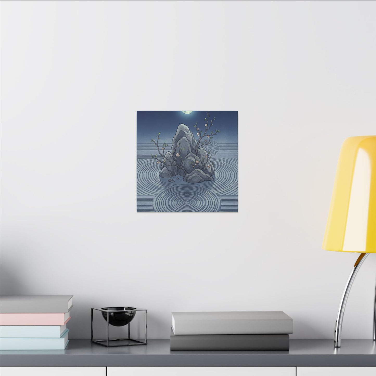 Spring Rock Garden Ukiyo E Inspired Canvas Art | Tranquil Decor