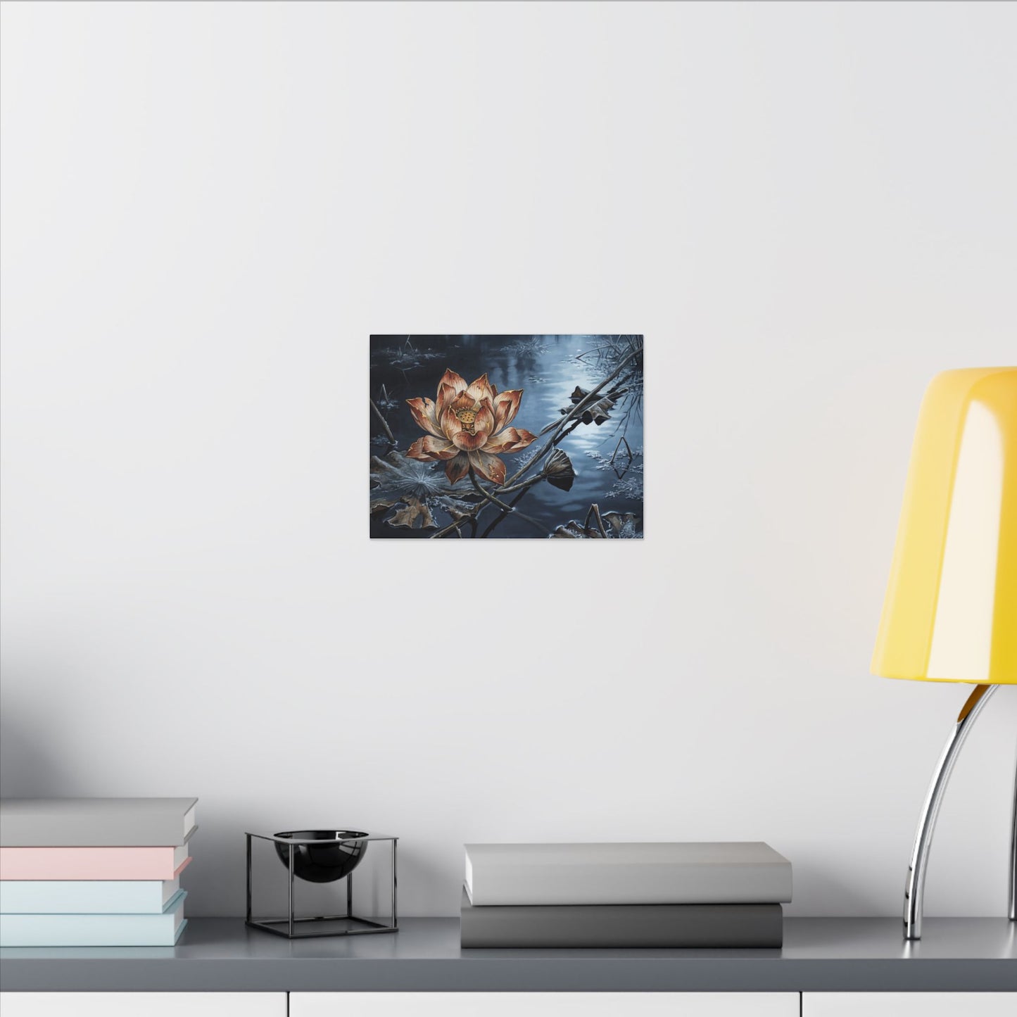 Winter Lotus Flower Broken Beauty Canvas Art | Healing Decor