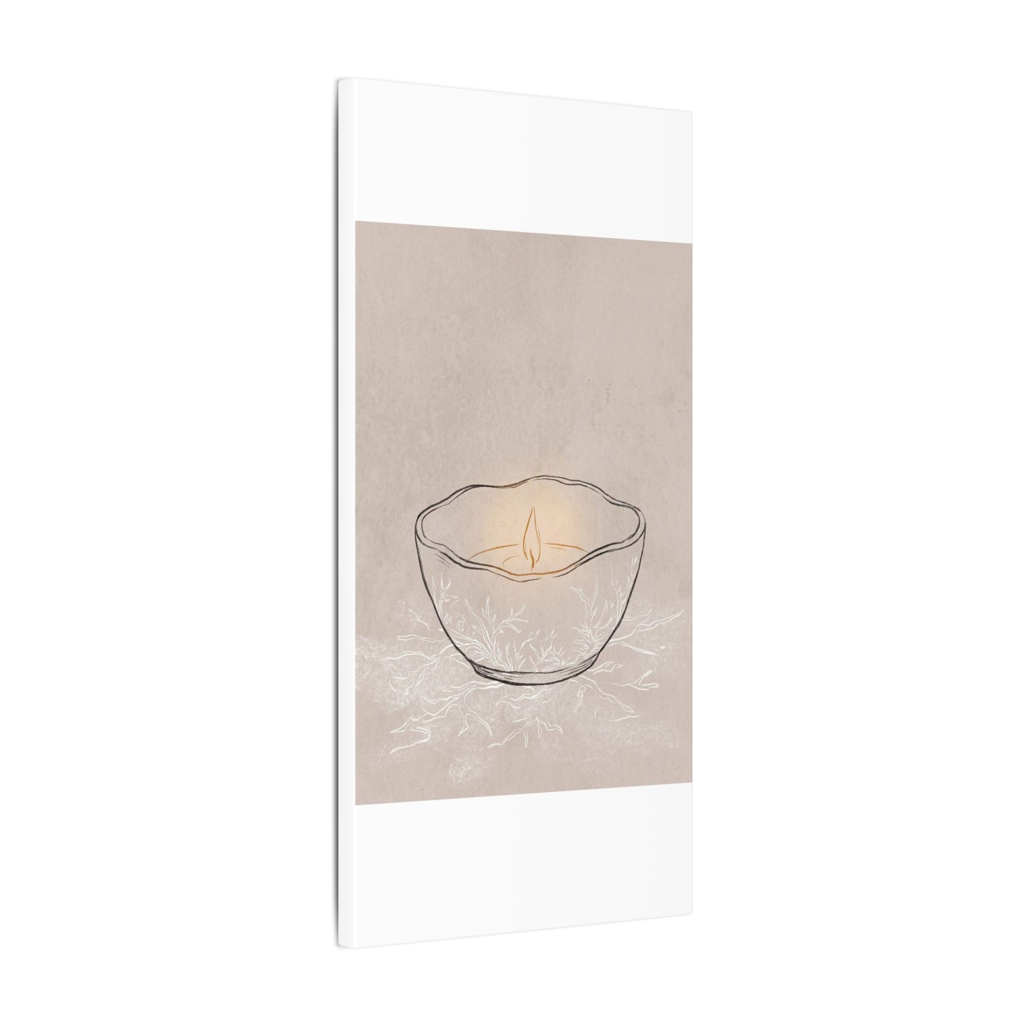 Ceramic Bowl Minimal Line Canvas Art | Neutral Japandi Art