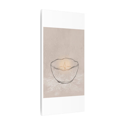 Ceramic Bowl Minimal Line Canvas Art | Neutral Japandi Art