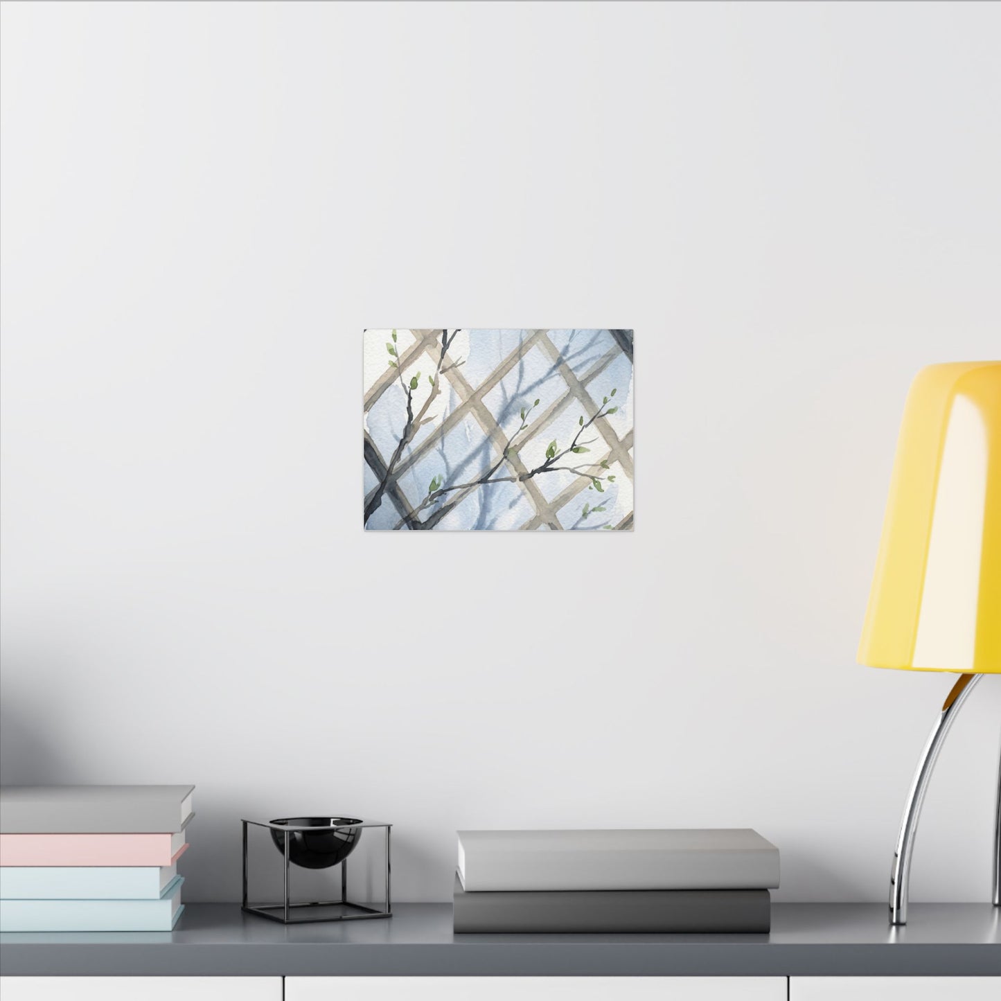 Shoji Screen Canvas Art | Spring Japandi Watercolor Art