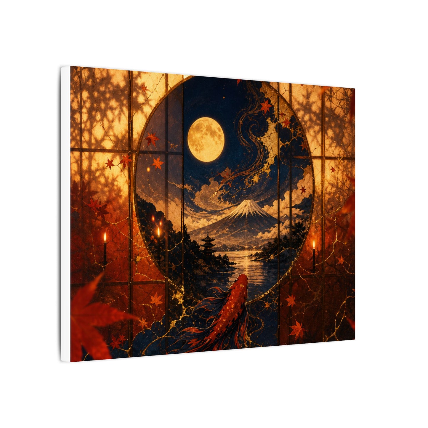 Beautiful Shoji Screen Canvas Art - Gold Vein Kintsugi