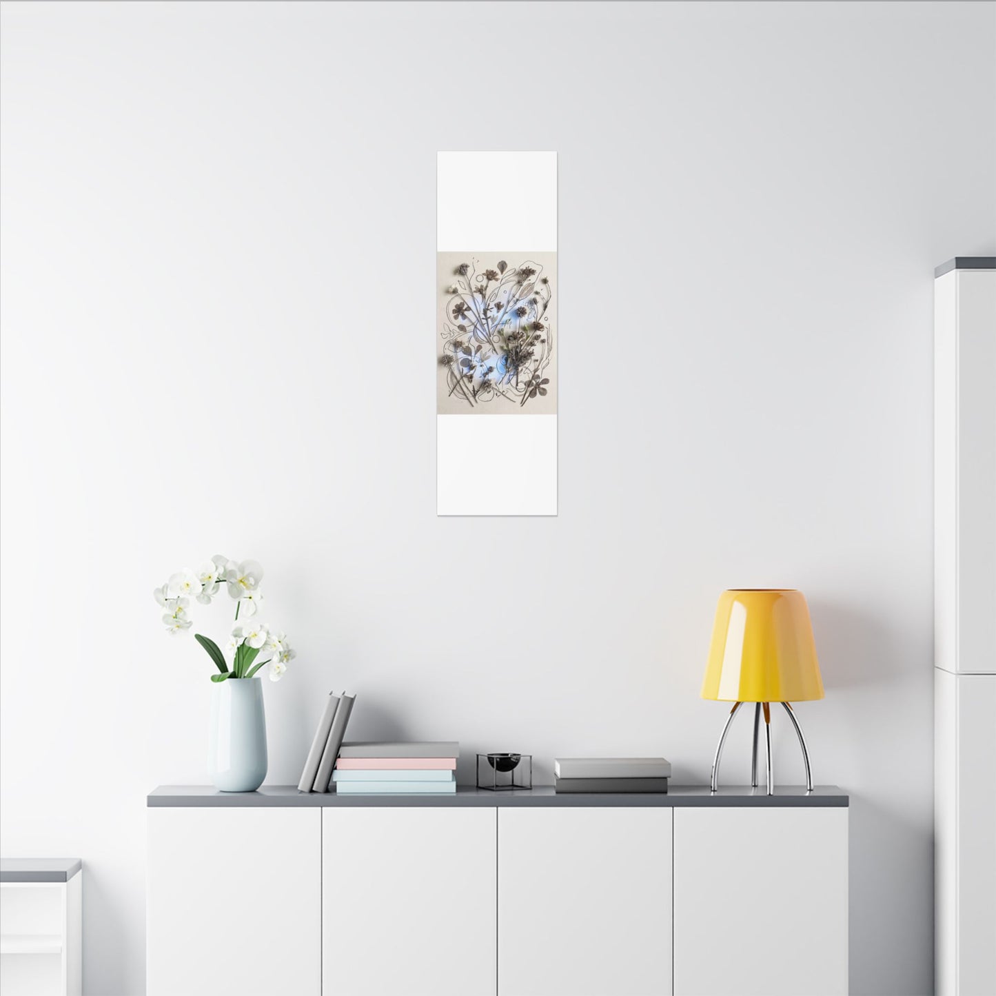 Dried Flowers Minimal Line Canvas Art | Elegant Japandi Art