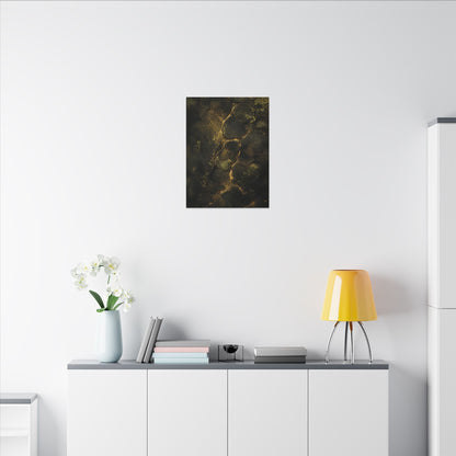 Shibui Cracked Earth Canvas Art - Dark Japandi Dark Texture