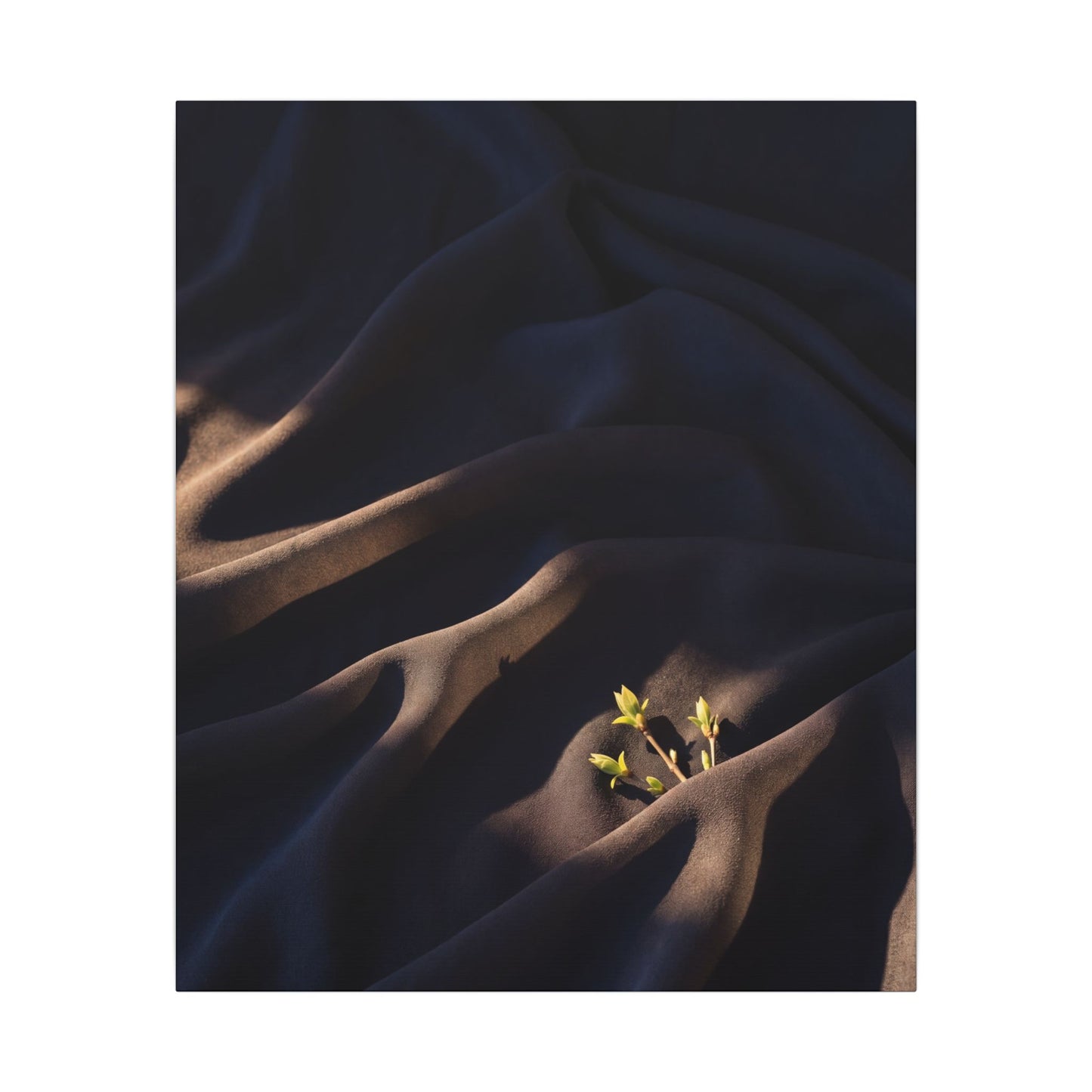 Silk Drape Shadow Zen Canvas Art | Luxurious Dark Japandi Art
