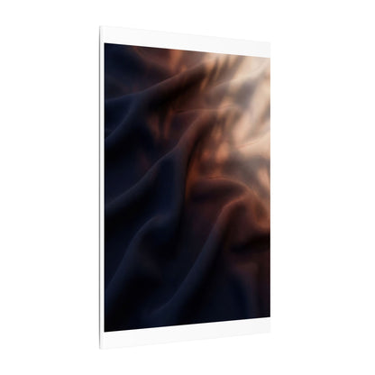 Dark Japandi Silk Drape in Dawn | Shadow Zen Canvas Art