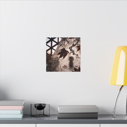 Shoji Screen Autumn Canvas Art | Dark Japandi Atmospheric Design