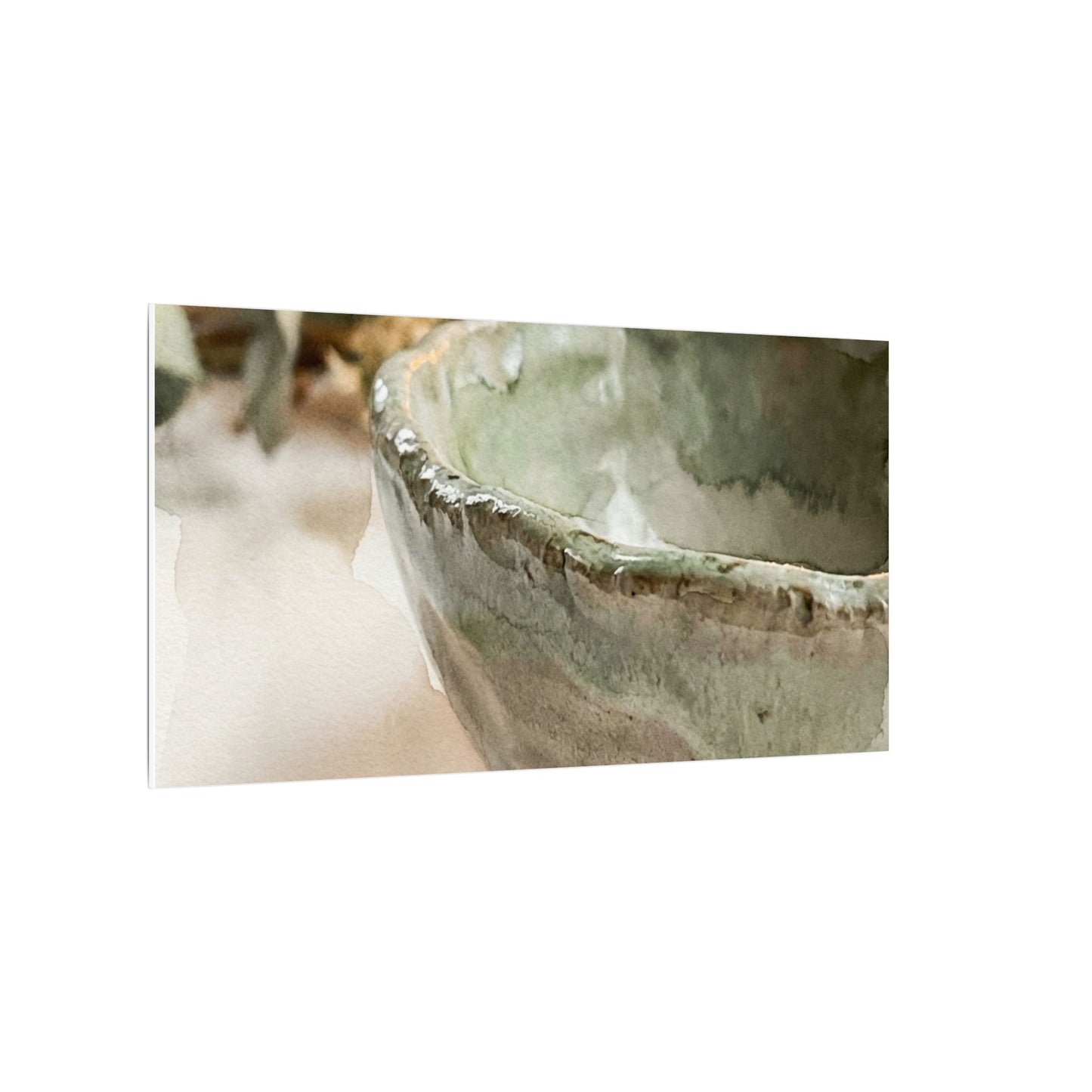 Ceramic Bowl Canvas Art | Summer Japandi Watercolor Art