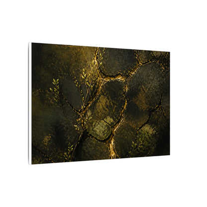 Shibui Cracked Earth Canvas Art - Dark Japandi Dark Texture