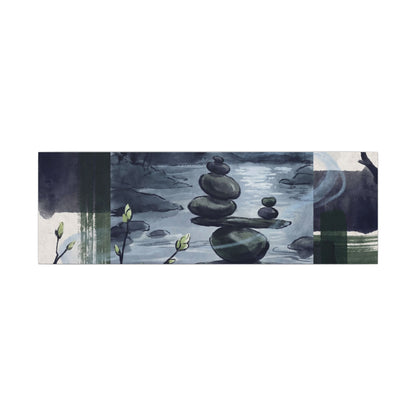 Moonlight River Stones Canvas Art - Zen Shibui