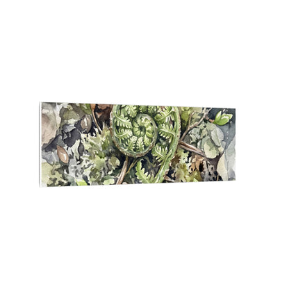 Fern Unfurling Spring Canvas Art | Japandi Neutral Design