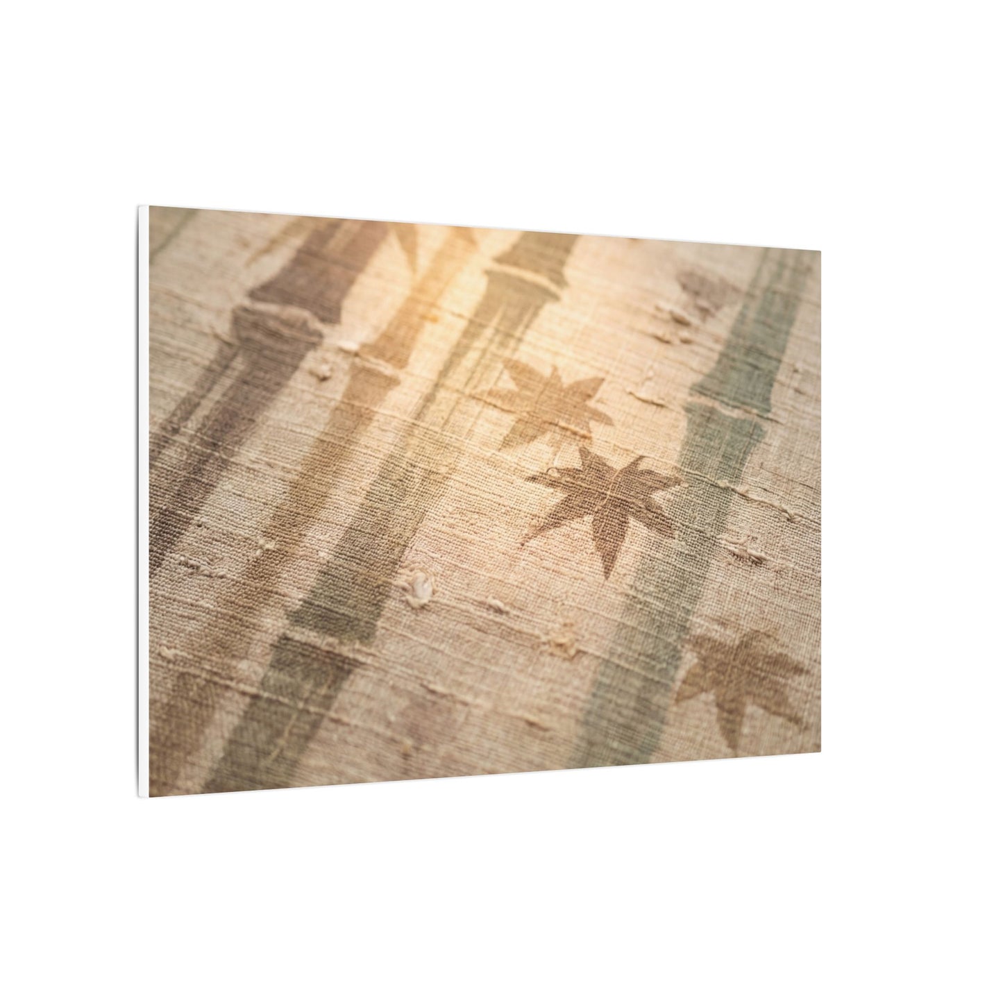 Autumn Bamboo Grove Japanese Pattern Canvas Art | Neutral Decor