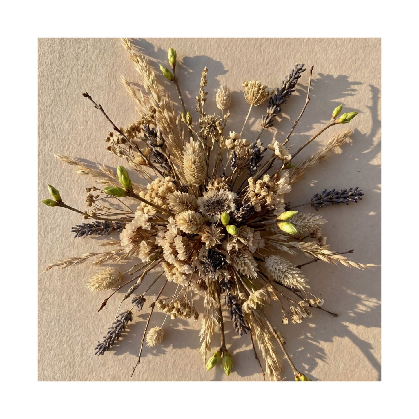 Dried Flowers Spring Wall Art Print | Japandi Neutral Design