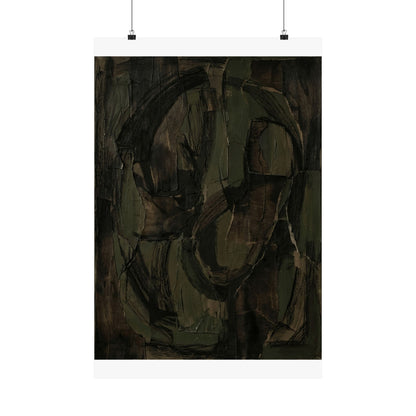 Mixed Media Dark Japandi Textured Wall Art Print | Mixed Media Dark Texture Art Print