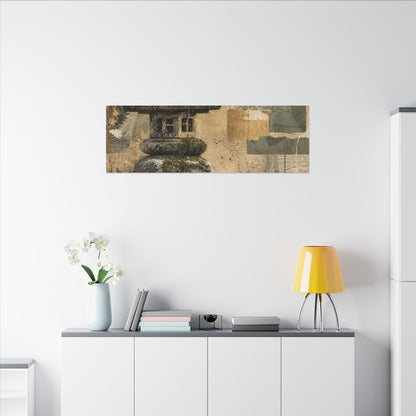 Elegant Stone Lantern Canvas Art - Texture Japandi
