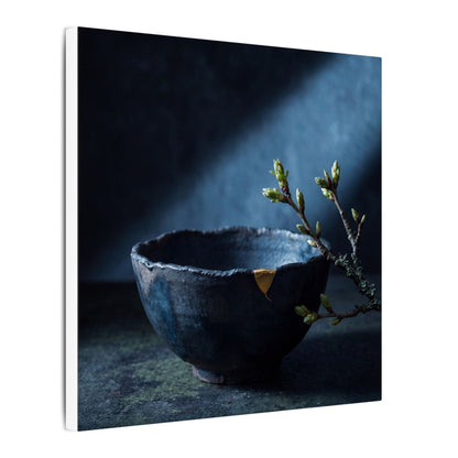 Ceramic Bowl Shadow Zen Canvas Art | Sophisticated Dark Japandi Art