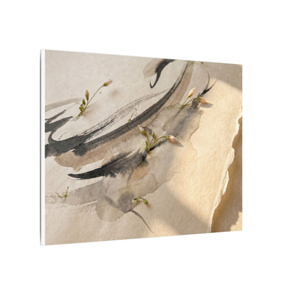 Ink Brushstroke Watercolor Canvas Art | Neutral Japandi Art