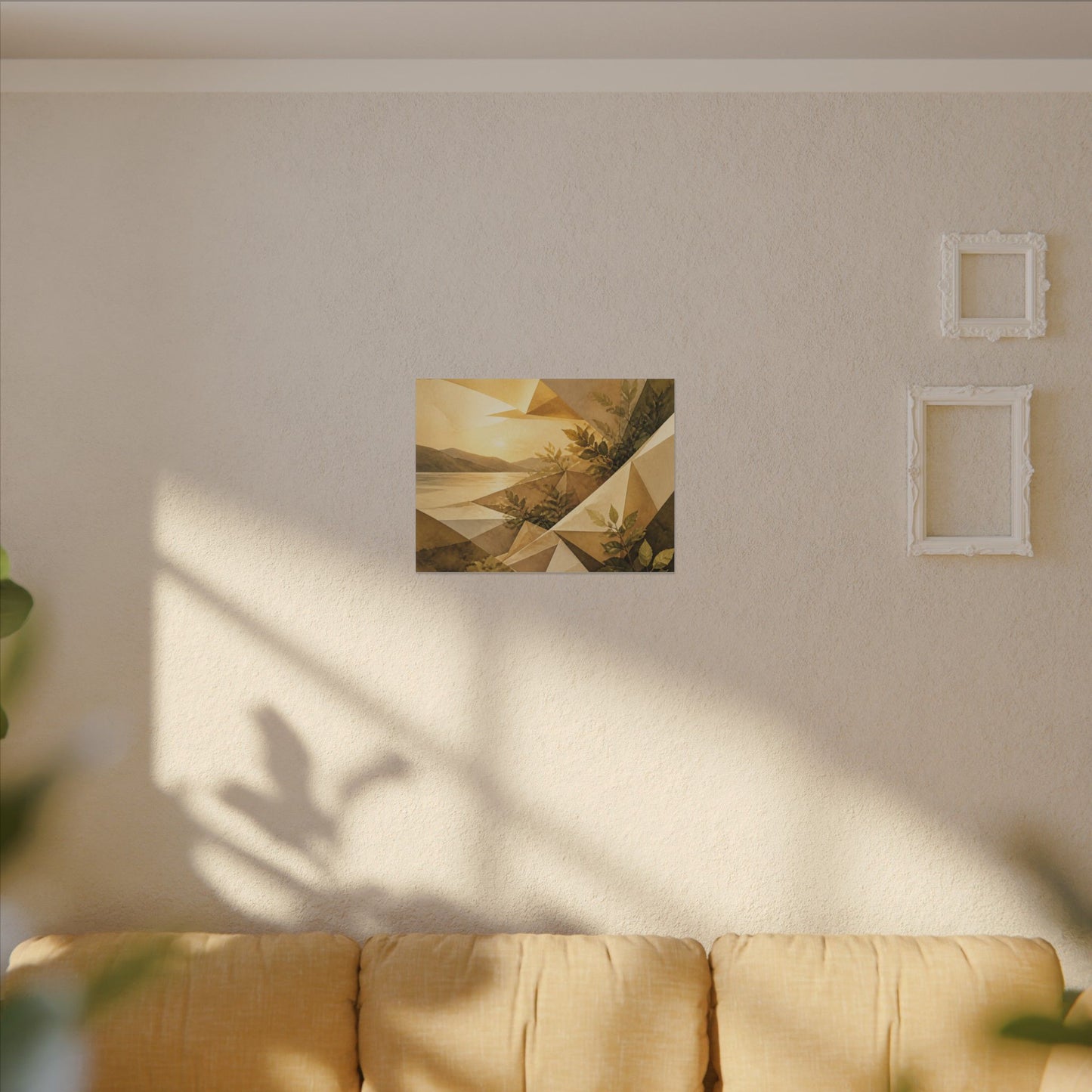 Golden Hour Paper Fold Canvas Art - Japandi Ma