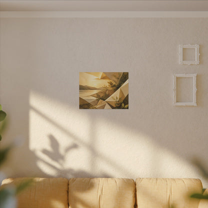 Golden Hour Paper Fold Canvas Art - Japandi Ma