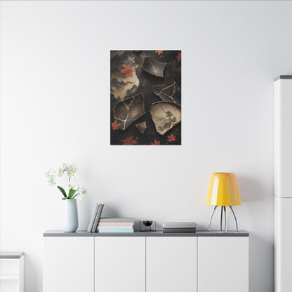 Broken Pottery Gold Vein Canvas Art | Philosophical Kintsugi Art