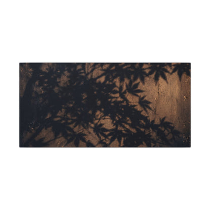 Shadow Play Autumn Canvas Art | Dark Japandi Atmospheric Design