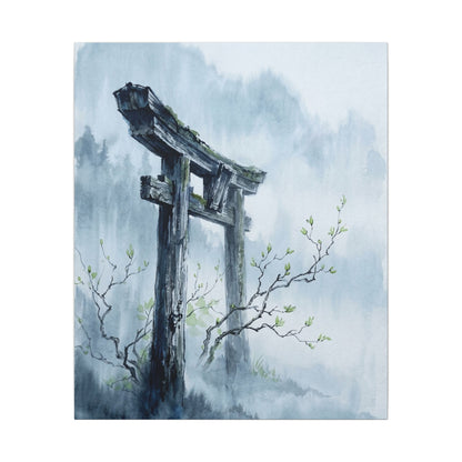Torii Gate Canvas Art | Spring Zen Sumi E Art