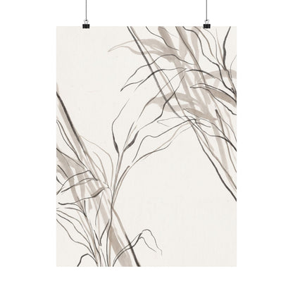 Japandi Shoji Screen in Dappled | Minimal Line Wall Art Print
