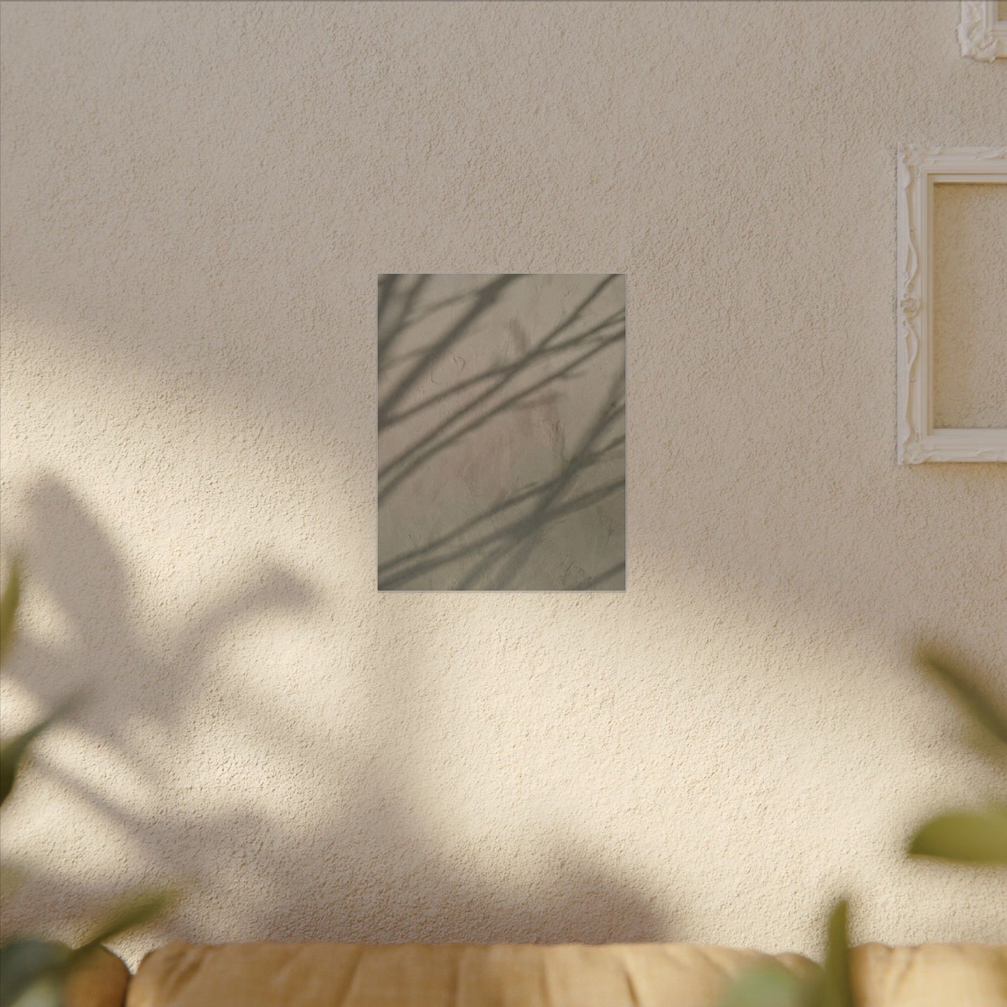 Shadow Play Japanese Pattern Canvas Art | Warm Japandi Art