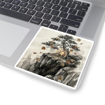 Pine Tree Sticker | Autumn Japandi Texture Art