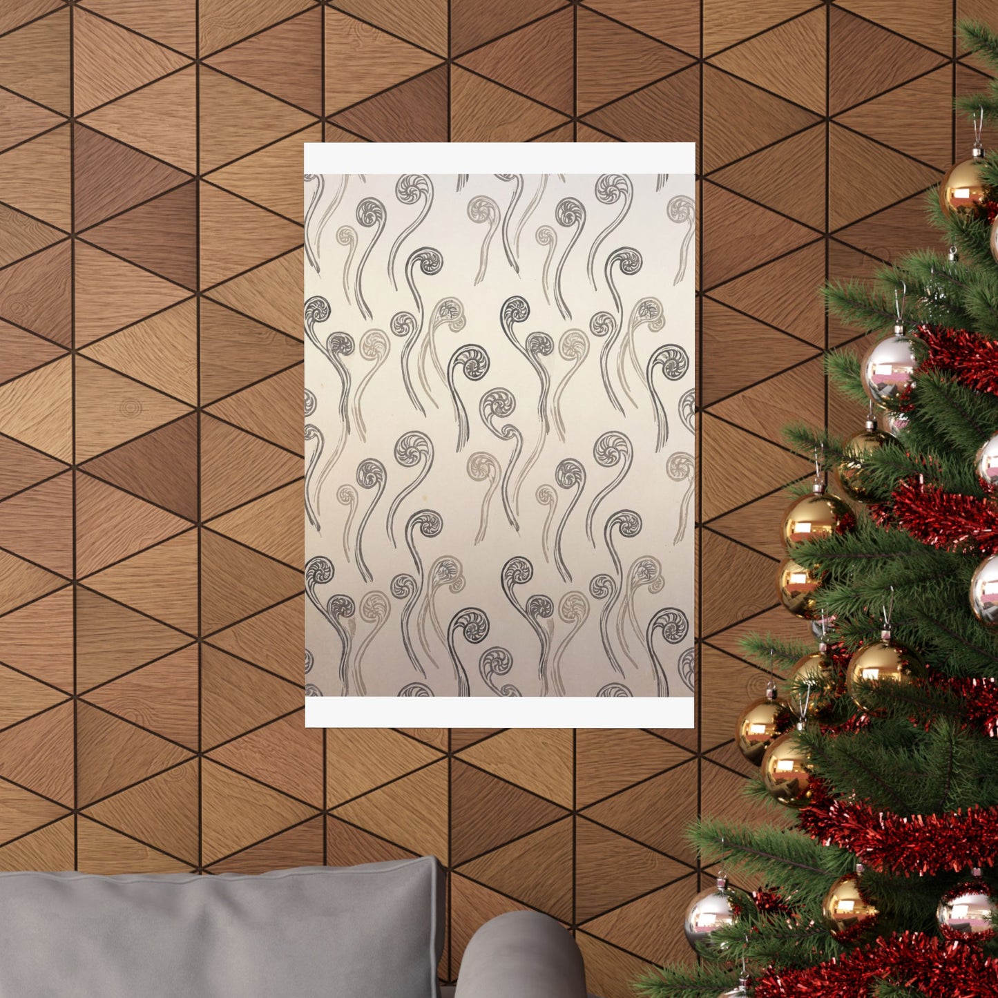 Fern Unfurling Wall Art Print | Summer Japandi Japanese Pattern Art