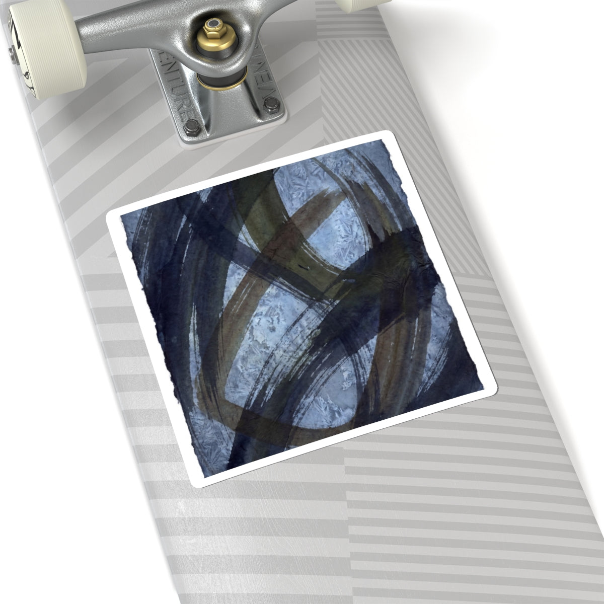 Sophisticated Ink Brushstroke Sticker - Shadow Zen Dark Japandi Art Print