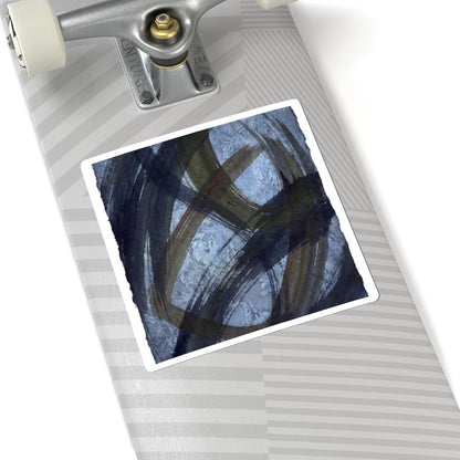 Sophisticated Ink Brushstroke Sticker - Shadow Zen Dark Japandi Art Print