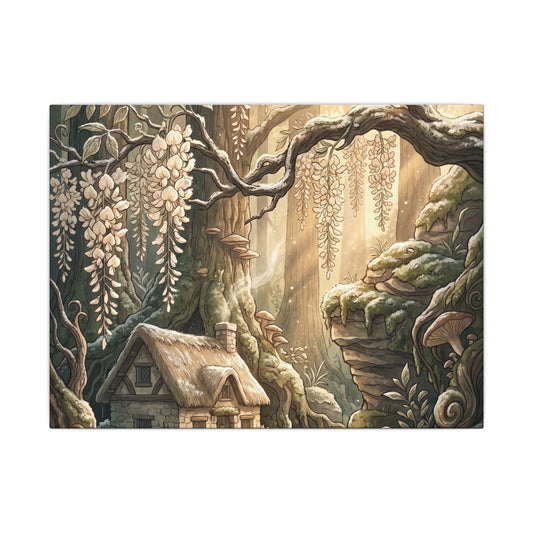 Shibui Wisteria Canvas Art - Cottagecore Forest Whimsy