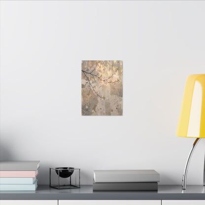 Summer Cherry Blossom Texture Canvas Art | Neutral Decor