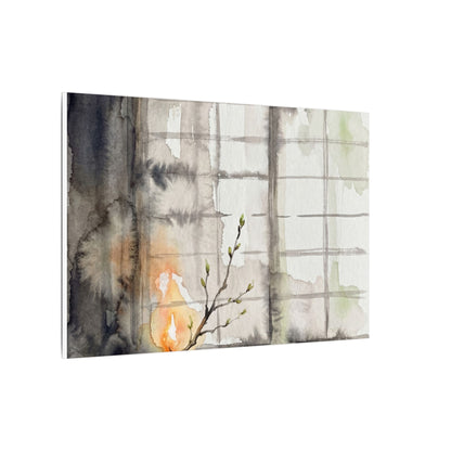 Shoji Screen Canvas Art | Spring Japandi Watercolor Art
