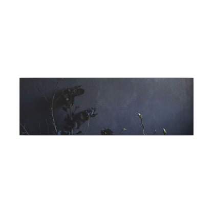 Dried Flowers Spring Canvas Art | Dark Japandi Moody Design