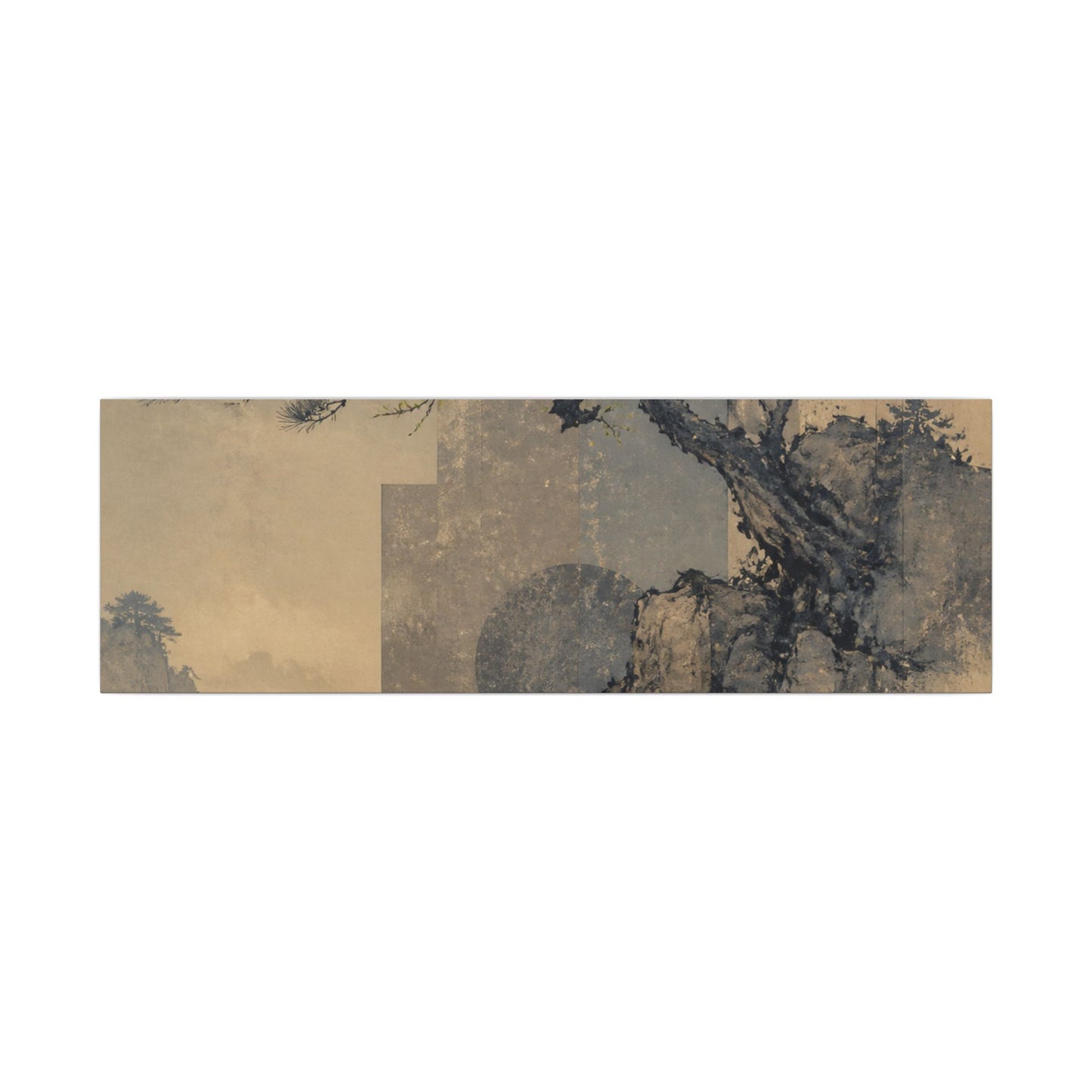 Japandi Pine Tree in Moonlight | Japanese Pattern Canvas Art