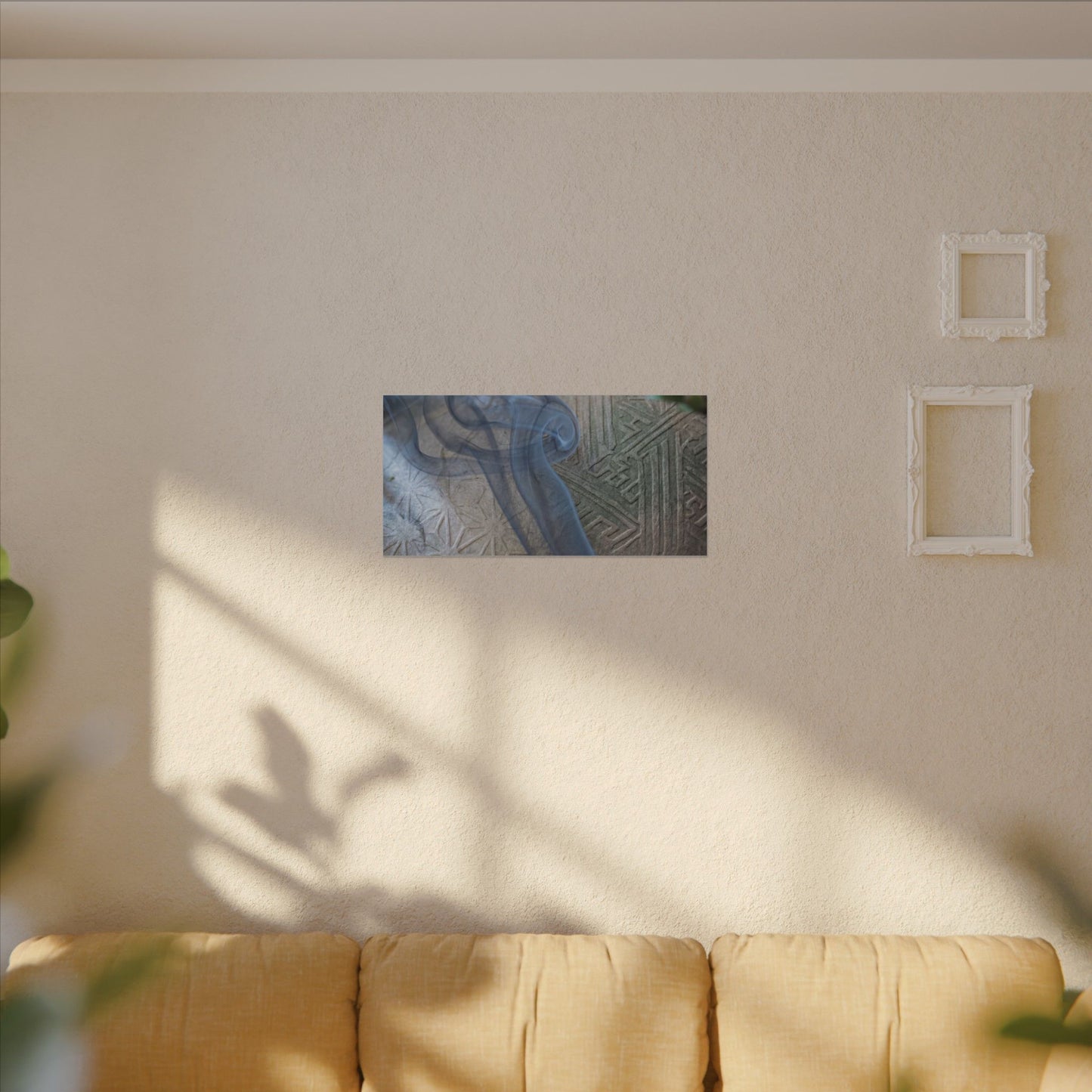 Spring Incense Smoke Japanese Pattern Canvas Art | Neutral Decor