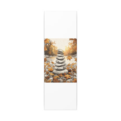 Earthy River Stones Canvas Art - Minimal Line Japandi