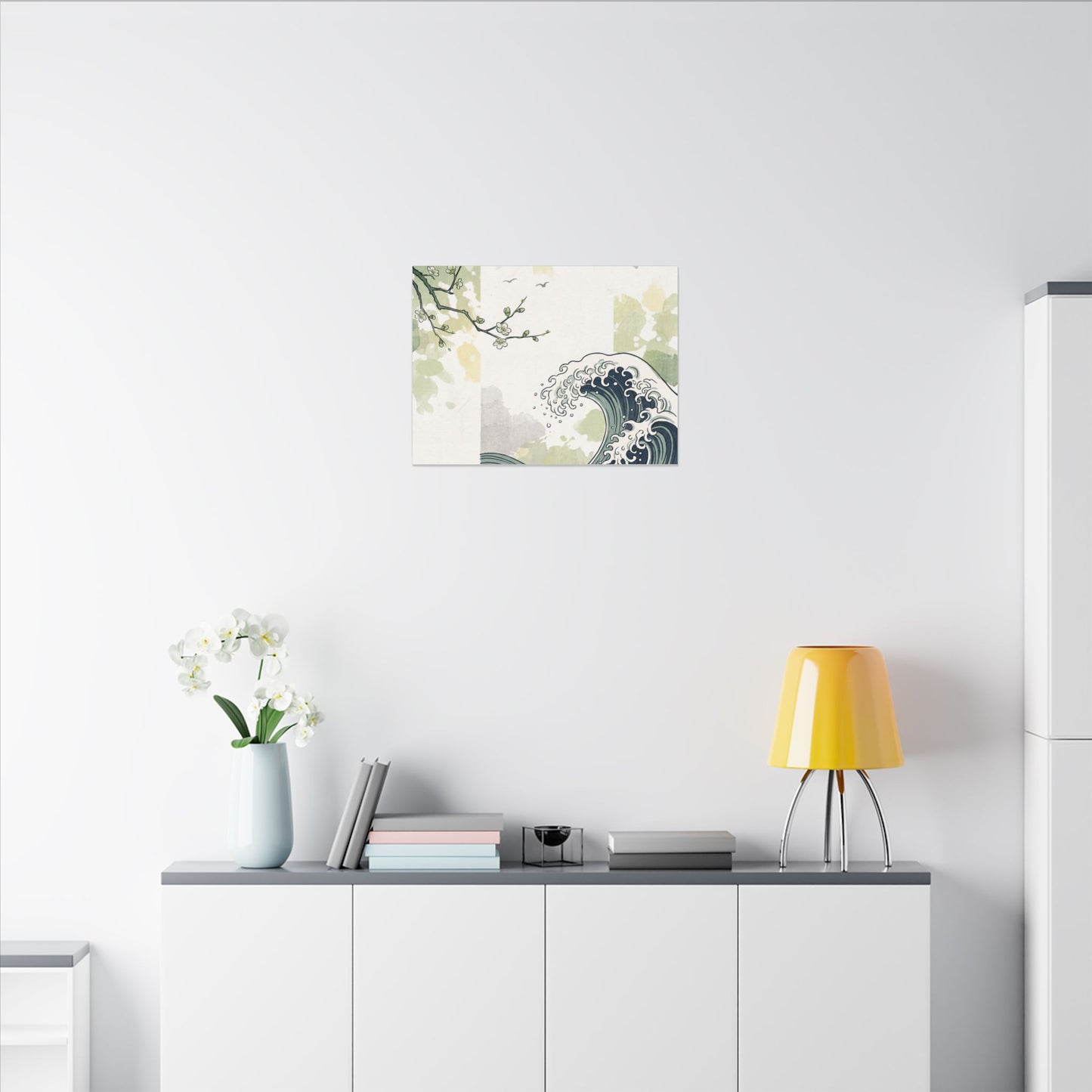 Spring Ocean Wave Ukiyo E Inspired Canvas Art | Serene Decor