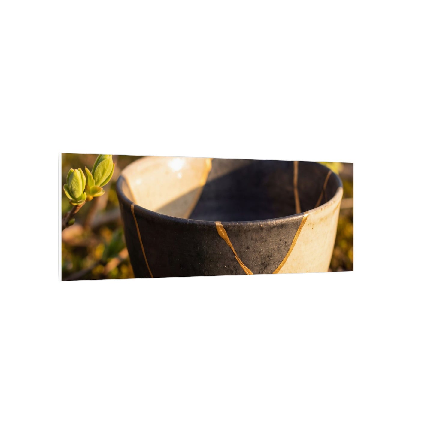 Seijaku Broken Pottery Canvas Art - Kintsugi Gold Repair