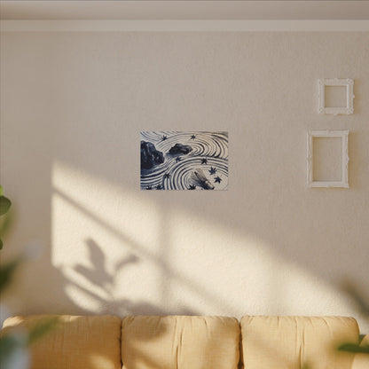 Zen Rock Garden in Golden Hour | Sumi E Canvas Art