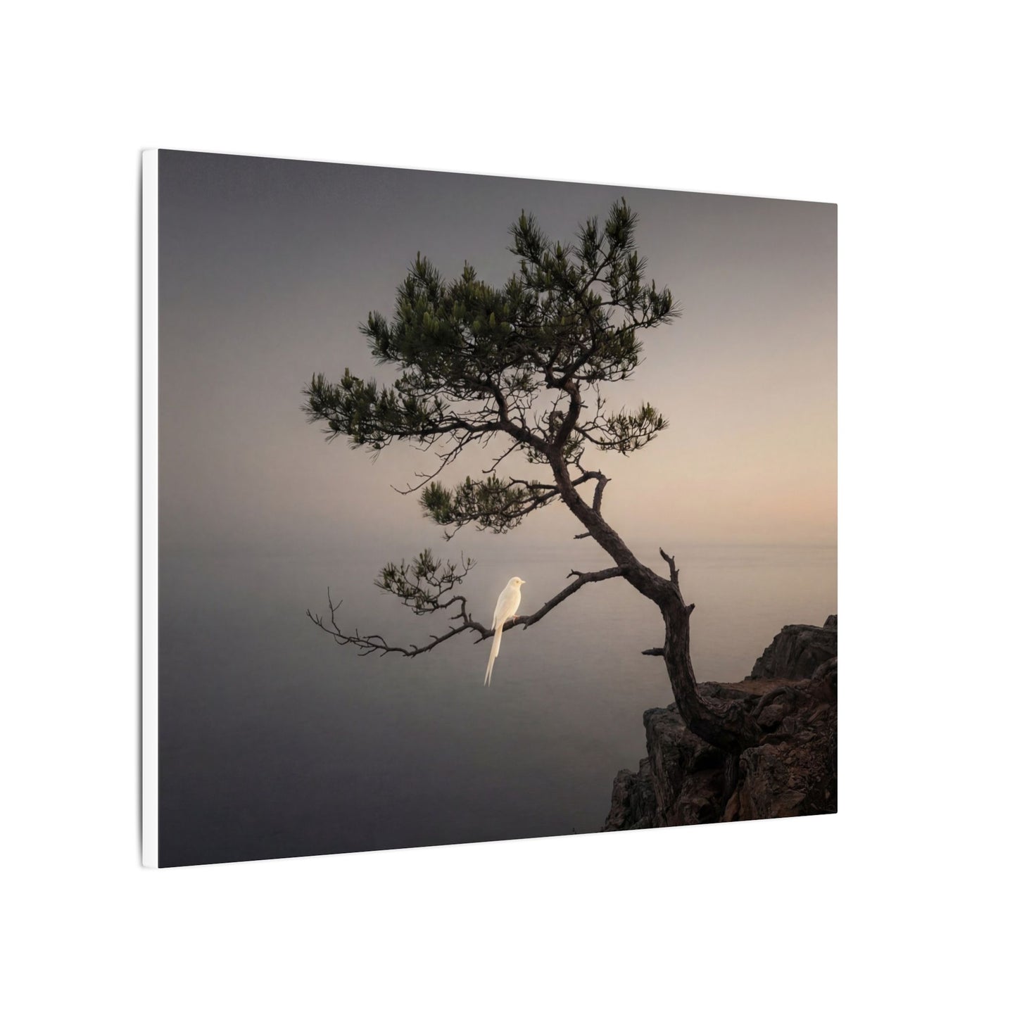 Dawn Pine Tree Canvas Art - Dark Japandi Datsuzoku
