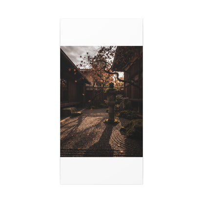 Seijaku Stone Lantern Canvas Art - Dark Japandi Shadow Zen