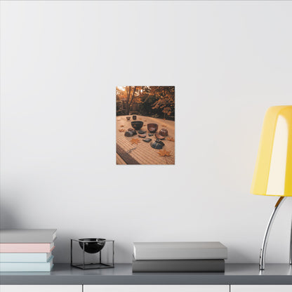Golden Hour Tea Ceremony Canvas Art - Kintsugi Shibui