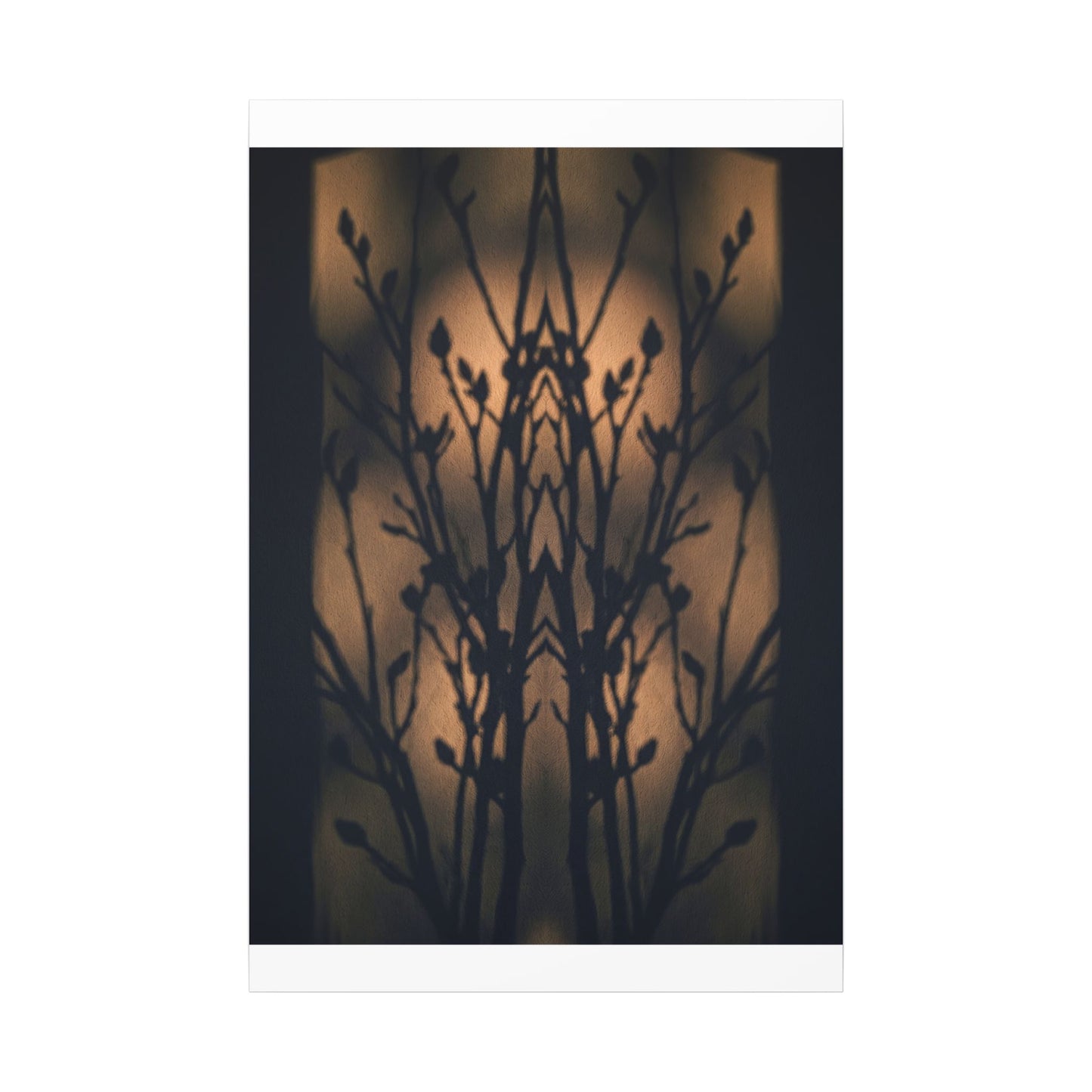 Dark Japandi Shadow Play in Golden Hour | Shadow Zen Canvas Art